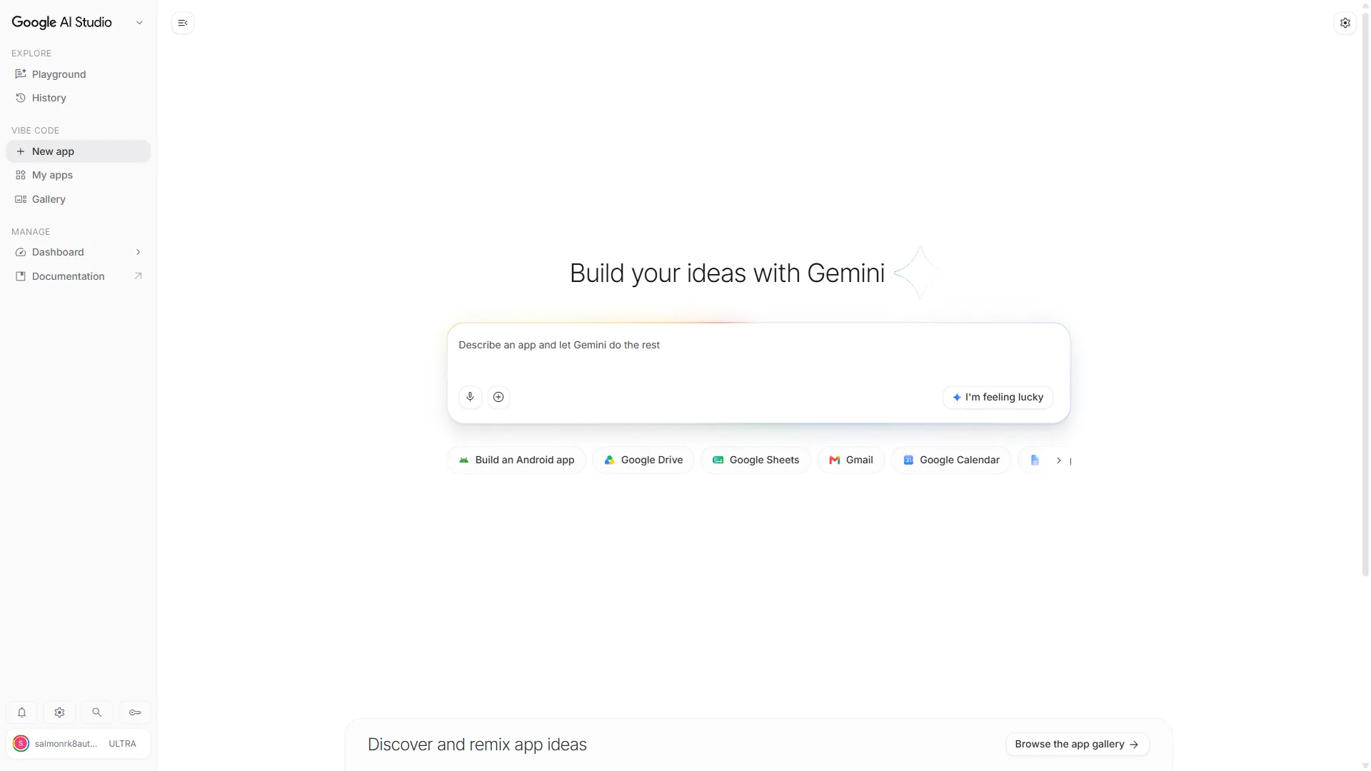 ขั้นตอนที่ 1: เปิด aistudio.google.com แล้ว sign in