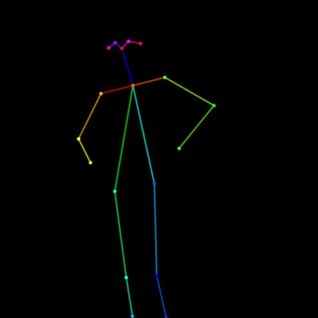 ภาพ input ของ OpenPose: โครงกระดูก OpenPose