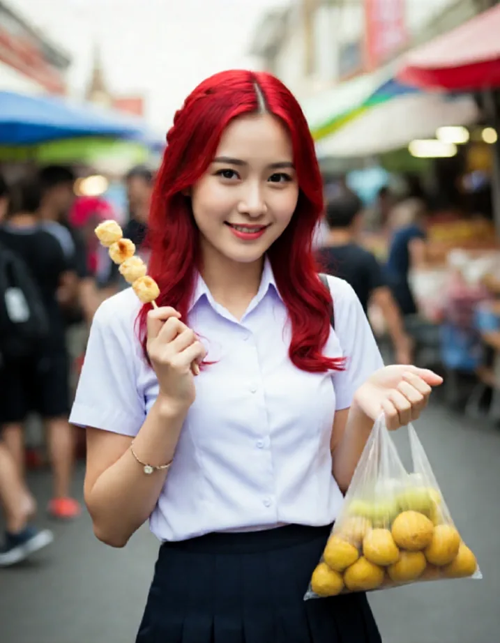 ผลลัพธ์ CHANGE TO RED HAIR COLOR — ตัวละครเดิมแต่ผมสีแดง